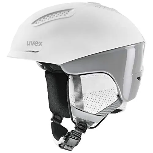 uvex Ultra pro - Skihelm für Damen und Herren - individuelle Größenanpassung - Magnetverschluss - White/Grey - 51-55 cm