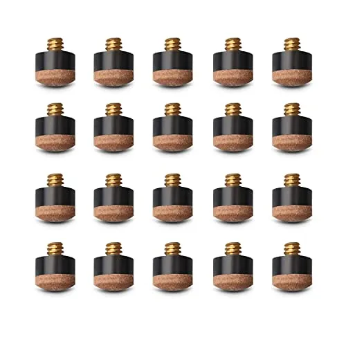 CZ Store Pool-Queue-Spitzen -10 mm Ø|20 STK Starke Messingschraube, Leder-Schraubhülse, praktische Aufbewahrungsbox - Stock-Zubehör für Billard & Snooker, Geschenkideen
