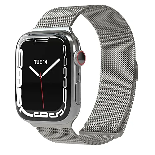 EAZY CASE Armband kompatibel mit Apple Watch 44mm / 45mm / 46mm / 49mm verstellbares Mesh Ersatzarmband Metall für Apple Watch Serie 11 10 9 8 7 6 5 4 3 2 1 SE Ultra für Damen und Herren Silber