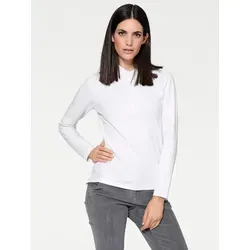 heine Langarm Poloshirt in Weiß, Größe 36