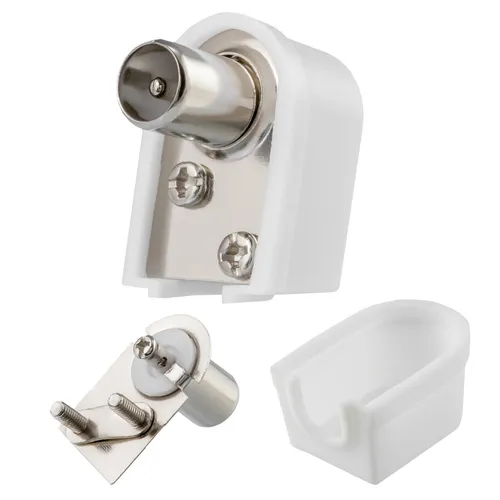 1x Winkel IEC Stecker Koax Antennen 90 90° Grad Kupplung DVB-C TV SAT Kabel HD