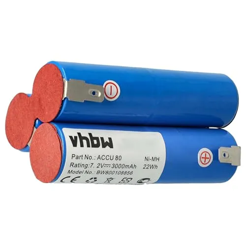 vhbw 1x Akku kompatibel mit Wolf Strauchschere BS80 Werkzeug (3000 mAh, NiMH, 7,2 V) - Ersatz für BS80