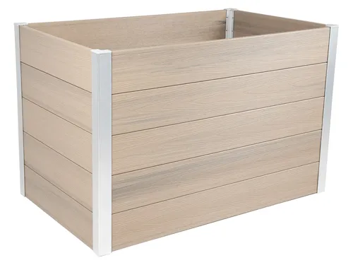 dobar WPC Hochbeet XL (silbergrau) - Kunststoff-Hochbeete aus langlebigem WPC, ideal für Blumen und Gemüse. Pflegeleicht und robust mit stabilen Aluminiumkanten, bietet das XL-Modell großzügigen Platz für Ihre Pflanzen.