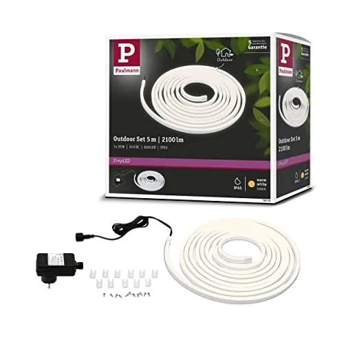 Paulmann 78906 LED Stripe Set Outdoor SimpLED 5m - Warmweißes Lichtband mit 20 Watt Strip, IP65 wasserfest und ideal für Außenanwendungen