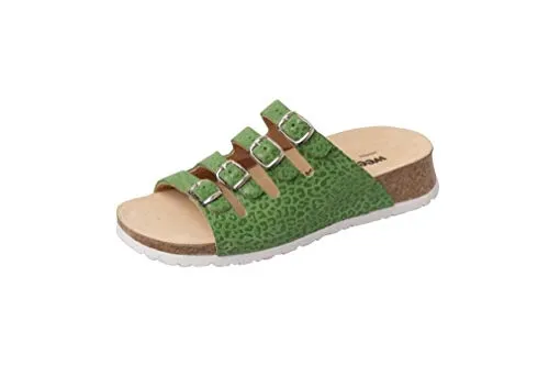 Weeger-Bio-Keil-Pantolette grün Leo Gr. 38