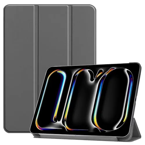 Lobwerk 2in1 Set Cover und Displayglas für Apple iPad Pro 13 2024 M4 Zoll Tablethülle Schlank mit Standfunktion und Auto Sleep/Wake Funktion