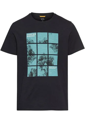 camel active Herren T-Shirt mit Print aus Organic Cotton Dunkelblau - T-Shirts für Herren aus 100% Organic Cotton, mit Stone-Wash-Behandlung für eine stylische, verwaschene Optik und bequemem Tragegefühl.