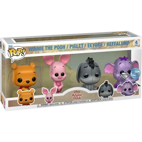 Funko Pop! Disney: Winnie The Pooh - Piglet 4pk - Vinyl-Sammelfigur - Chibi Figuren, hochwertige Vinyl-Minifigur mit 9,5 cm Höhe, ideal für Sammler und Winnie the Pooh Fans, perfektes Geschenk für jeden Anlass.