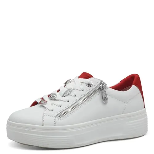 Tamaris Comfort Damen Plateau Sneaker mit Reißverschluss - Damen-Sneaker mit T-flow-Technologie für federleichten Komfort und kühlendem Futtermaterial für angenehme Füße an warmen Tagen.