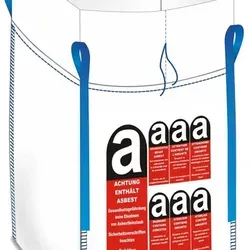 BIG BAG für Asbest mit Schürze – 1000 kg Tragkraft, 90 x 90 x 110 cm – 3 Stück - Robuste Big Bags für die sichere Entsorgung von Abfällen. Mit Schürze zum einfachen Befüllen und geschlossenem Boden zum Auslaufschutz. Ideal für Baustellen und Entsorgungsbetriebe.
