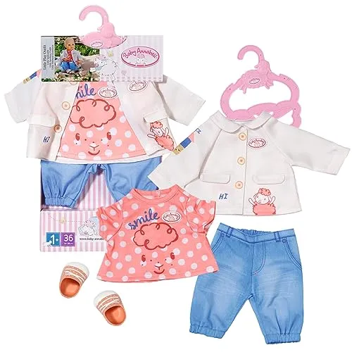 Baby Annabell Little Spieloutfit für Puppen 36 cm - Hübsches Pastell-Outfit inklusive Bluse, Hose, Jacke und Schuhen für die Little Annabell-Puppen. Fördert spielerisch die Fantasie und soziale Fähigkeiten bei Kindern ab 12 Monaten.