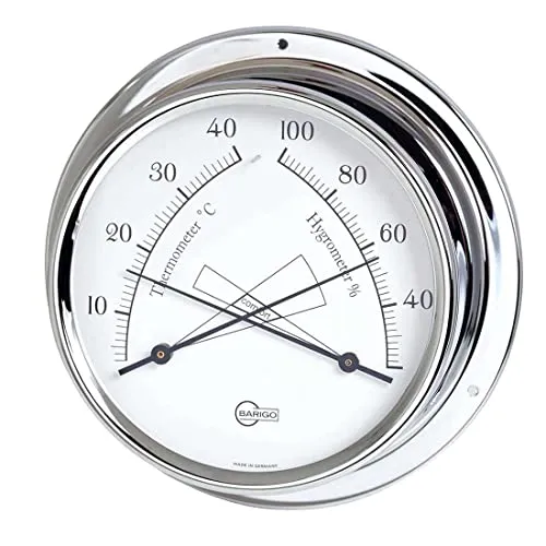 Barigo 984CR Regatta Thermometer Hygrometer analog Chrom 120mm
