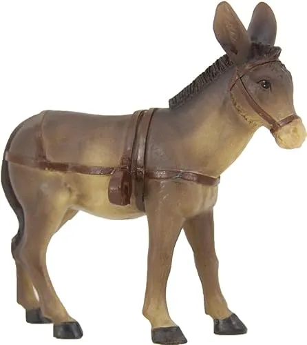 FADEDA Esel für Karren/Höhe:8 cm/handbemalt/detailgetreue Krippen Figuren - Weihnachten Tisch Dekoration Krippe Zubehör