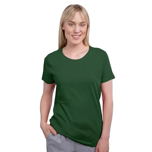 HRM Damen Luxury Round F T-Shirt, Bottle-Green, L EU