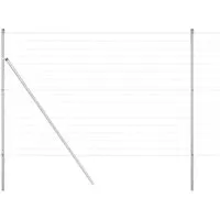 vidaXL Zaun mit Pfosten Silber 1.6 x 10 m aus Stahl - Gartenzäune, wetterbeständig und pflegeleicht, ideal als stilvolle Abgrenzung für Gärten und Terrassen. Mit pulverbeschichteter Oberfläche für langanhaltende Frische und Stabilität.