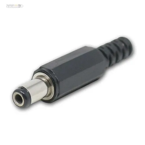 DC Stecker Hohlstecker Ø 2,5mm / 5,5mm 12V Lötstecker mit Kabel-Knickschutz 10 x
