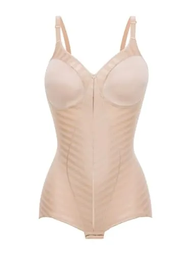Felina Body ohne Bügel 5076 Weftloc Sand 80D - Damen Bodys mit akzentuierter Formung, elastischem Mittelträger und verstellbarem U-förmigem Rücken für optimalen Tragekomfort.