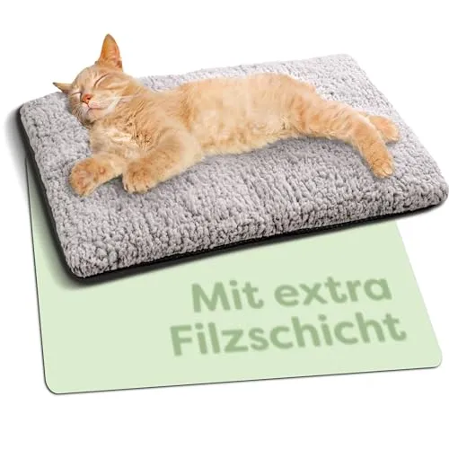 Knupis Selbstheizende Decke für Hunde & Katzen Grau 60x45cm von Knupis