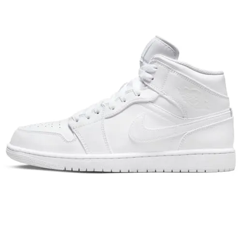 NIKE Air Jordan 1 Mid Herren Sneaker, weiß, 45 EU