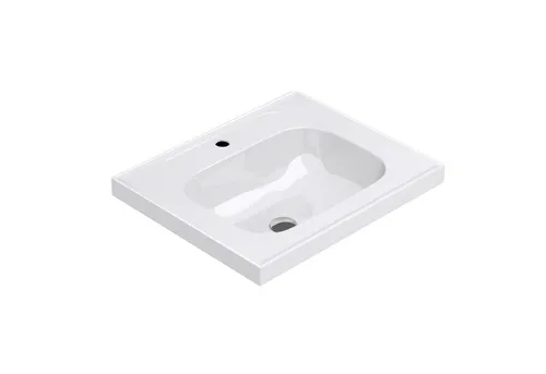 Mai & Mai Einbauwaschbecken Weiß aus Mineralguss - Waschbecken aus robustem Mineralguss, modernes Design, einfache Montage mit Standard DIN-Anschlüssen und hohe Lebensdauer für jeden Waschplatz.