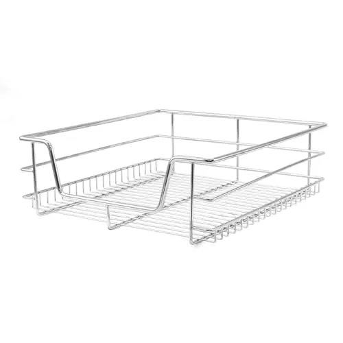 KuKoo Teleskopschublade 60cm - Organizer zum Herausziehen für Zuhause, inklusive 4 x Soft-Close Edelstahl-Küchenkörbe für maximale Ordnung und eine beeindruckende Tragfähigkeit von 20 kg pro Korb.