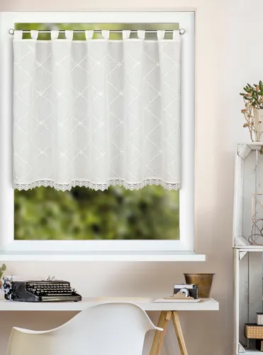 HOMING Panneaux Taormina, halbtransparent, Schlaufen (1 St) - Fertiggardinen aus 100% Polyester, pflegeleicht und ideal für stilvolle Raumgestaltung mit einem Maß von 80cm x 140cm.