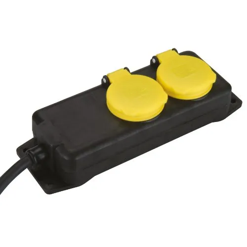 UNITEC FR-Tischsteckdose,IP44,2f,1,5m,H07RN-F3G1,5mm², sw/ge