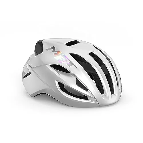 MET Rivale MIPS Fahrradhelm White Holographic/Glossy M (56-58 cm) - Fahrradhelme mit MIPS-Technologie für überlegene Sicherheit, Komfort und Effizienz. Ideal für Road, Cyclocross und Gravel mit perfekter Belüftung und anpassbarem Fit-System.