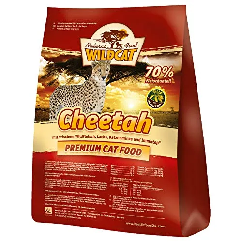 Wildcat Cheetah Wild, Lamm Lachs Adult 3 kg - getreidefreies Katzenfutter mit über 70% Fleisch, für gesunde Ernährung und starke Abwehrkräfte