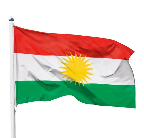 PHENO FLAGS Flagge Kurdistan Flagge - Kurdistanfahne 90 x 150 cm, Strapazierfähige Fahne für Fahnenmast, mit 2 Ösen