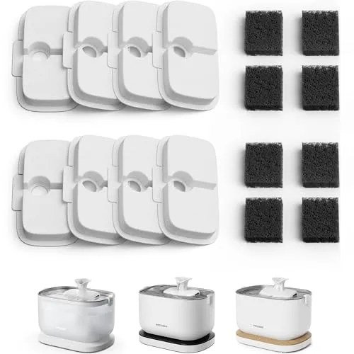PETLIBRO Filter Katzenbrunnen 8er Pack für Dockstream Trinkbrunnen für Katze PLWF005, PLWF115, PLWF105, PLWF305, 4-Monats-Set PETLIBRO Trinkbrunnen Filter Ersatzfilter für Katzentrinkbrunnen