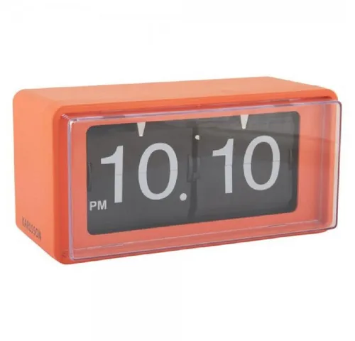 Karlsson Retro Boxed Flip Wanduhr oder Tischuhr in Bright Orange - Wanduhr oder Tischuhr im Retro-Design, sorgt für einen farbenfrohen Akzent in jedem Raum und kombiniert stilvolle Ästhetik mit innovativer Funktionalität.