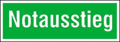 SafetyMarking Fluchtwegschild Folie Notausstieg 38.0101 (B x H) 300mm x 105mm 1St.