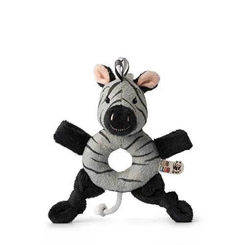 WWF 00621 - Greifring Ziko, das Zebra, niedlicher Greifring aus Plüsch, ca. 15 cm groß, wunderbar weich und kuschelig, Handwäsche möglich