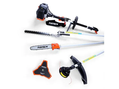 FUXTEC FX-MT152 Multitool 4in1 Benzin Motorsense - Heckenschneider & Motorsense in einem Gerät, ideal für schwer zugängliche Flächen. Mit 52ccm 2-Takt Motor und EASY STARTER für müheloses Arbeiten.