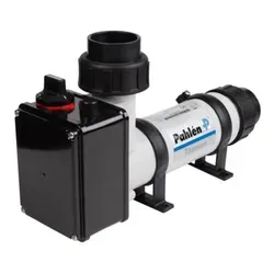 Pahlen Elektroheizer 9 kW aus Kunststoff mit Titan Heizstab - Poolzubehör mit salzwassergeeignetem Titan-Heizstab, Sicherheits- und Regelthermostat für präzise Temperaturkontrolle bis 60°C, ideal für komfortable Poolwärme.