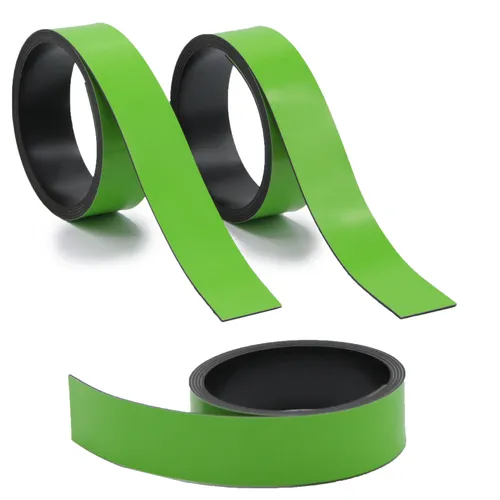 3x Magnet-Streifen Grün I ca. 2 cm x 1 m Magnetbänder zum markieren I mag_252