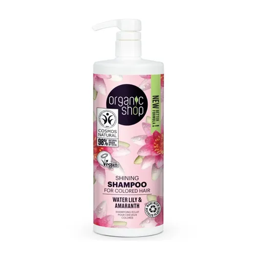 Organic Shop Haarshampoo Water Lily 1000ml - Ideal für gefärbtes Haar - Shampoo für gefärbtes Haar mit Wasserlilie, schützt die Farbintensität und sorgt für strahlenden Glanz.