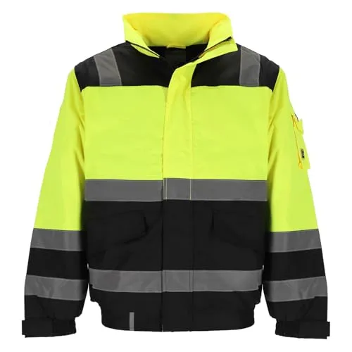 Terratrend Job Herren Warnschutz-Pilotenjacke - Outdoorjacke mit herausnehmbaren Ärmeln für flexible Nutzung, ideal für Baustellen und Außendienst – maximale Sichtbarkeit durch Reflexstreifen und Signalfarben.