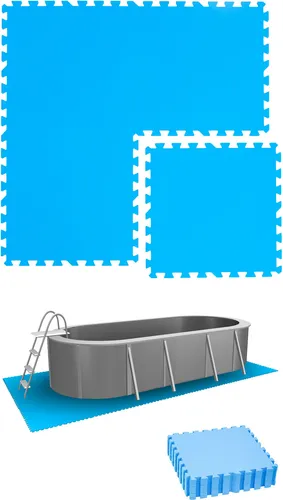 EYEPOWER 2,8m² Poolunterlage - 12 große Matten für sicheren Badespaß - Fußmatten für Poolunterlage, schützt vor Rissen & Löchern, ideal für verschiedene Untergründe und sorgt für einen rutschfesten Einstieg.