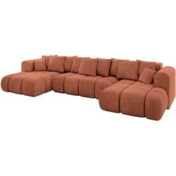 Altdecor Wohnlandschaft Koralle, 6-Sitzer L-Form in rot von ALTDECOR