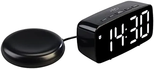 infactory Vibrationswecker: LED-Wecker mit Vibrationskissen