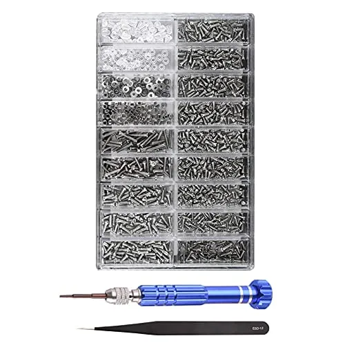 Brille Reperaturset, Brillen Reparatur Kit mit Brillenschrauben 5 in 1 Mini Schraubendreher und Pinzette Brillen Reparatur Werkzeugsatz für Reparatur Brillen Sonnenbrillen Uhren Schmuck