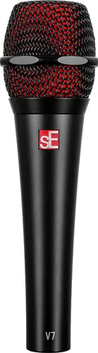 SE Electronics V7 Black B-Stock - Dynamisches Gesangsmikrofon - B-Stock Mikrofon mit Supernierencharakteristik und integriertem Popfilter; ideal für Gesangsaufnahmen und Live-Performances.
