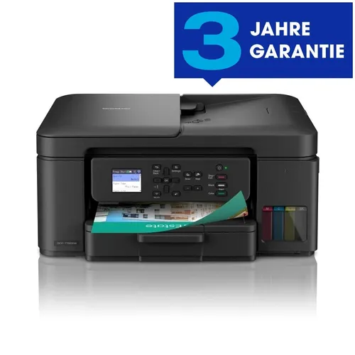 Brother DCP-T780DW 3-in-1 Tintentankdrucker - Drucker, Scanner und Kopierer in einem; druckt bis zu 16 Seiten/Min, mit 5GHz-WLAN, Duplexdruck und 150-Blatt-Kassette – ideal für effizientes Arbeiten zu Hause oder im Büro.