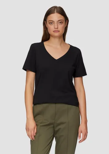 s.Oliver Kurzarmshirt T-Shirt mit V-Ausschnitt