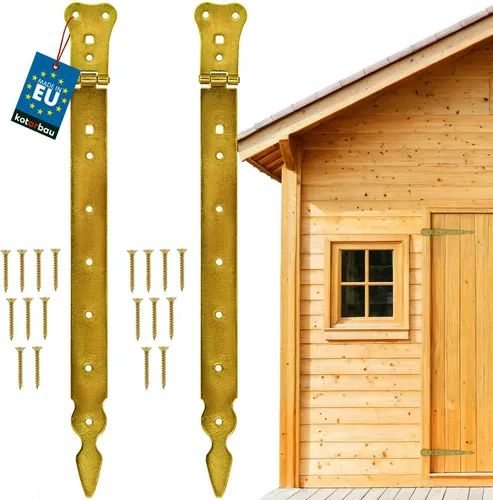 KOTARBAU® Pavillonscharnier für Türen, Rollläden, Tore, Pavillons, Stahl, Gold, 400 mm, 2er Set