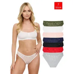 Tazzio Bikinislip 7er-Pack Damen Bikini Slip Unterhose F911 (Packung, 7-St) zeitlose und moderne Slips M