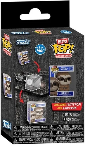 FUNKO BITTY POP! Wearables 3x Pin für Bitty Figuren + Sloth Figur Neu/OVP