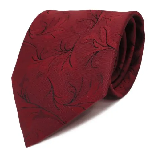 TigerTie Designer Krawatte rot tomatenrot karminrot schwarz gemustert - Schlips Binder Tie